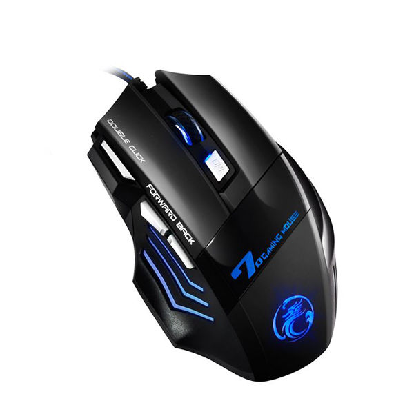 Imagen de Mouse óptico gamer ergonómico RGB X7 IMICE con cable, en caja