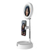 Imagen de Aro de luz LED con espejo, soporte para celular y organizador, USB en caja, 2 colores