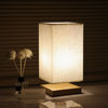 Imagen de Portátil veladora BLANCO base de madera y lino, en caja