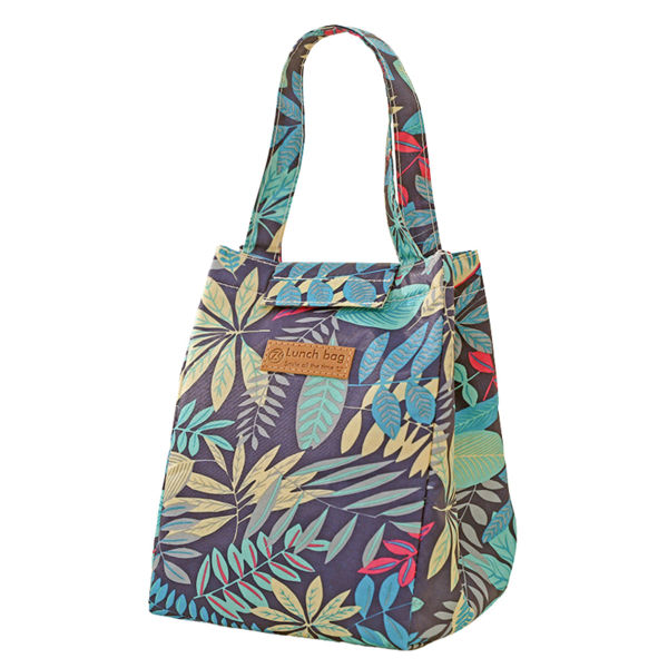 Imagen de Bolsa lunchera de tela, aislante térmico, plegable con velcro