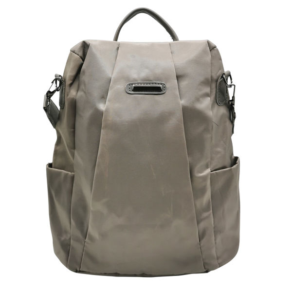 Imagen de Cartera mochila antirrobo de nylon, cierre en la espalda BEIGE