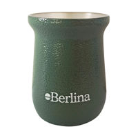Imagen de Mate alto 260ml Berlina VERDE, doble pared de acero inoxidable en caja