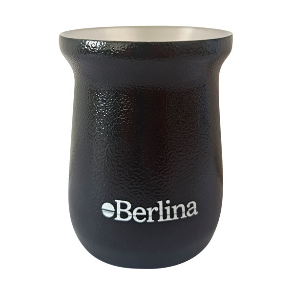 Imagen de Mate alto 260ml Berlina NEGRO, doble pared de acero inoxidable en caja