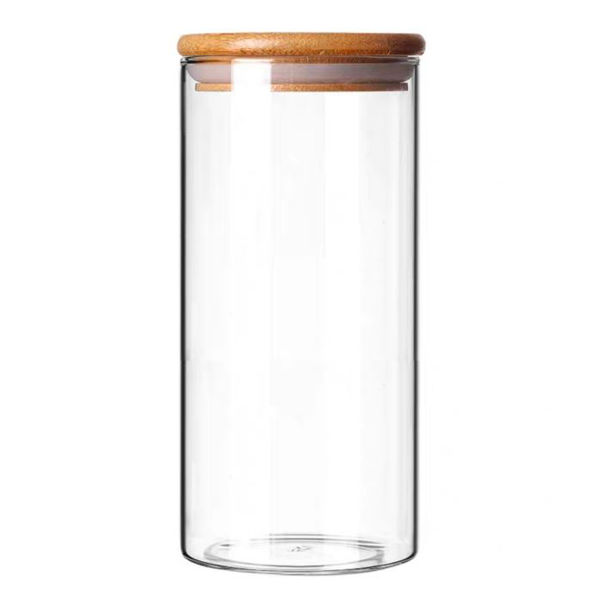 Imagen de Frasco de vidrio con tapa de bambú 1500ml