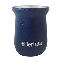 Imagen de Mate alto 260ml Berlina AZUL, doble pared de acero inoxidable en caja