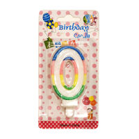 Imagen de Velita borde multicolor, N°0 en blister CAJAx12