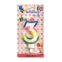 Imagen de Velita borde multicolor, N°3 en blister CAJAx12