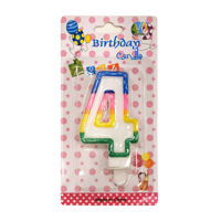 Imagen de Velita borde multicolor, N°4 en blister CAJAx12