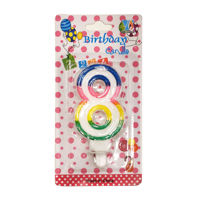 Imagen de Velita borde multicolor N°8, en blister CAJAx12