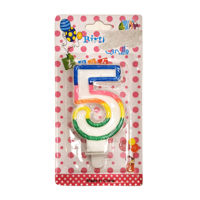 Imagen de Velita borde multicolor, Nº5 en blister CAJAx12