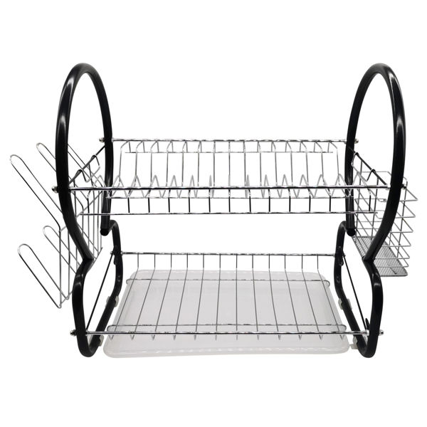 Imagen de Escurridor de platos de metal, 2 pisos, 2 modelos, varios colores, en caja