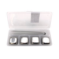 Imagen de Cubito de acero inoxidable para enfriar x4 y pinza, en caja plástica
