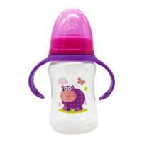 Imagen de Mamadera de plástico 2 asas, 250ml en cartón, MI-K, 2 colores