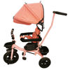 Imagen de Triciclo con capota, barra móvil, barra de seguridad apoya pies retráctil, 2 canastos, ROSADO