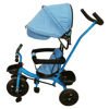 Imagen de Triciclo con capota, barra móvil, barra de seguridad apoya pies retráctil, 2 canastos, AZUL