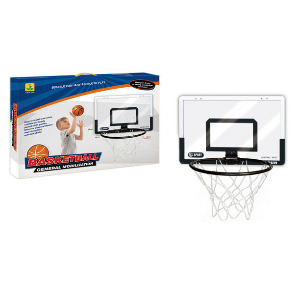Imagen de Tablero de basket para colgar, de acrílico con pelota e inflador, en caja