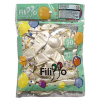 Imagen de Globo 10" x50 FILIPPO metalizado blanco