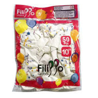 Imagen de Globo 10" FILIPPO blanco, bolsa x50