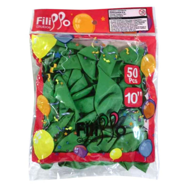 Imagen de Globo 10" FILIPPO verde oscuro, bolsa x50