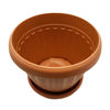 Imagen de Maceta de plástico redonda, 18cm, con plato