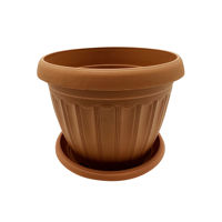 Imagen de Maceta de plástico redonda, 22cm, con plato