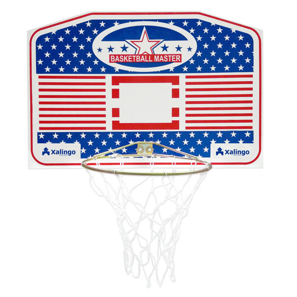 Imagen de Tablero de basket de madera, aro de metal 37cm, XALINGO, en caja