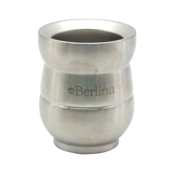Imagen de Mate 140ml Berlina PLATEADO, doble pared de acero inoxidable en caja