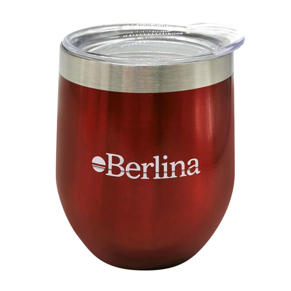 Imagen de Mate con tapa 220ml Berlina ROJO, doble pared de acero inoxidable en caja