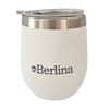 Imagen de Mate con tapa 220ml Berlina BLANCO, doble pared de acero inoxidable en caja
