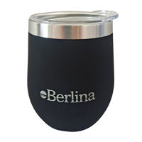 Imagen de Mate con tapa 220ml Berlina NEGRO, doble pared de acero inoxidable en caja