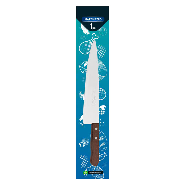 Imagen de Cuchilla 9¨ carne acero carbono mango de madera, UNIVERSAL MARTINAZZO en blister
