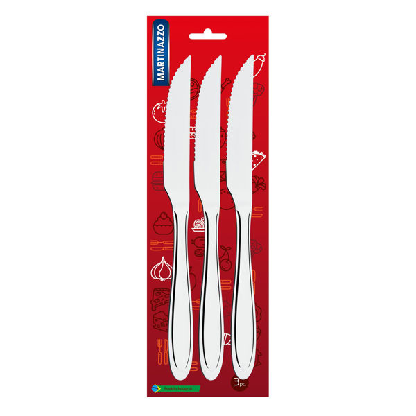Imagen de Cubiertos cuchillo de mesa x3 en blister acero inoxidable, ATUAL MARTINAZZO