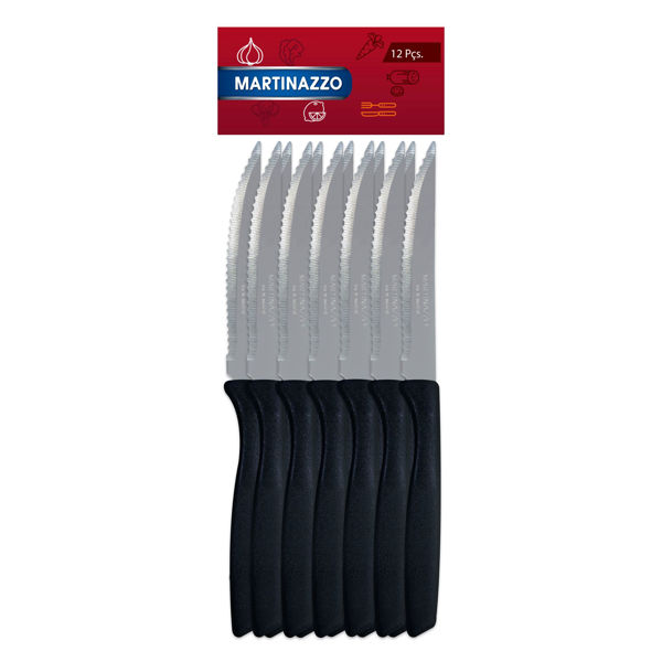 Imagen de Cubiertos cuchillo de mesa x12 en bolsa acero  inoxidable NEGRO, PIEMONTE MARTINAZZO