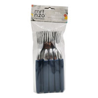 Imagen de Cubiertos tenedores de mesa x12 en bolsa acero inoxidable AZUL, PIEMONTE MARTINAZZO
