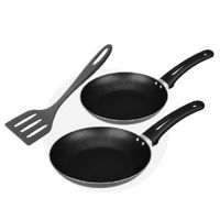 Imagen de Sartén antiadherente x2 con espátula 24cm NEGRO, TROPICOS MARTINAZZO