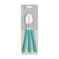 Imagen de Cubiertos cucharas de mesa x3 en blister acero inoxidable VERDE, ELEGANCE MARTINAZZO