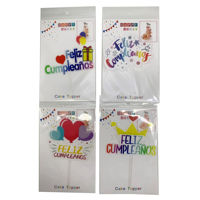 Imagen de Adorno torta Feliz cumpleaños PACK x12, varios modelos