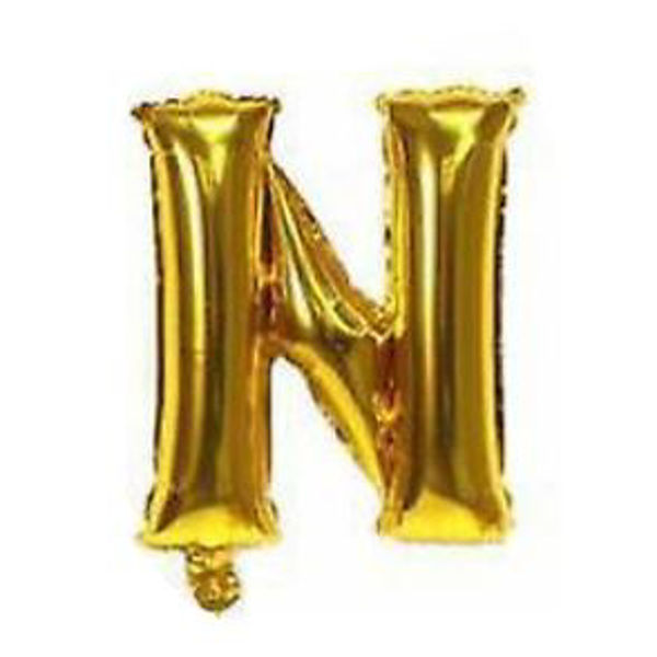 Imagen de Globo metalizado 16" letra N DORADO