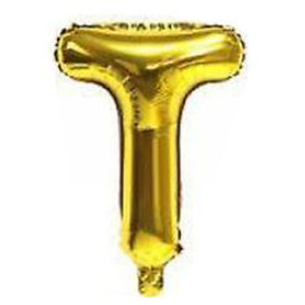 Imagen de Globo metalizado 32" letra T DORADO