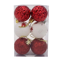 Imagen de Bolas navideñs x6 3.5cm, 3texturas en caja