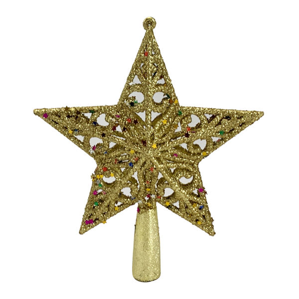 Imagen de Adorno puntero estrella, con brillantina en bolsa dorado