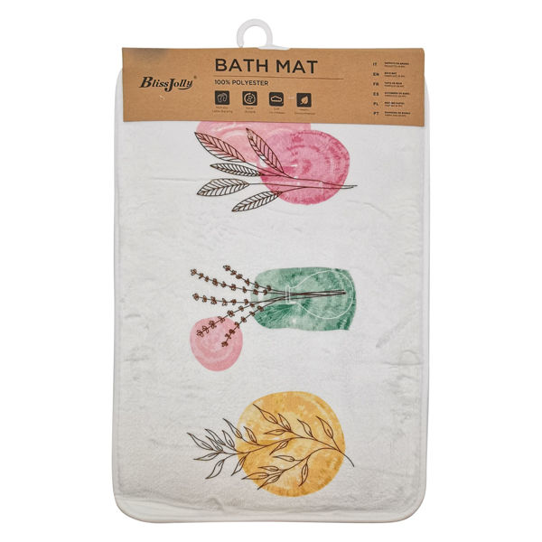 Imagen de Alfombra para baño suave, con antideslizante, diseño hojas