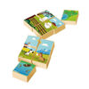 Imagen de Puzzle de madera, 36 cubos, 4 puzzles granja XALINGO, en caja