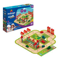 Imagen de Bloques de madera, 90 piezas, puzzle granja, XALINGO, en caja