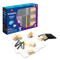 Imagen de Sellos de animales de granja x6, con crayolas XALINGO, en caja