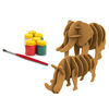Imagen de Puzzle de madera, 3D animales de safari para pintar con témperas, XALINGO, en caja