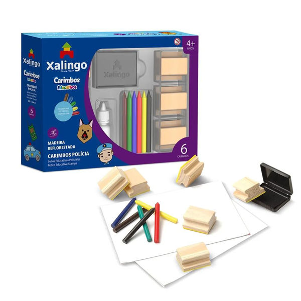 Imagen de Sellos de policía x6, con crayolas, XALINGO, en caja