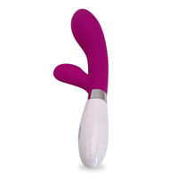Imagen de Vibrador consolador y estimulador de clítoris de silicona a pilas 2AAA, 10 velocidades en caja XXOO 2 colores