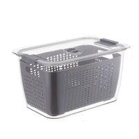 Imagen de Caja organizadora de acrílico, con escurridor y divisiones, en caja