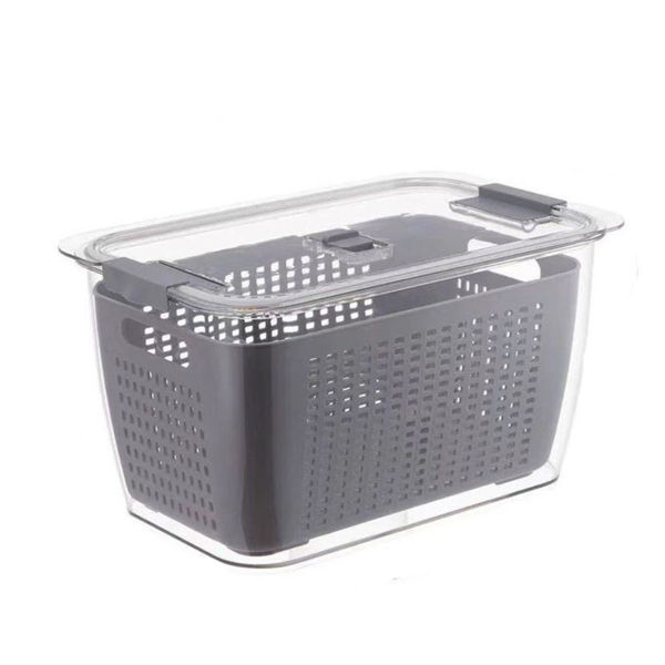 Imagen de Caja organizadora de acrílico, con escurridor y divisiones, en caja
